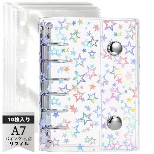 Amazon | シール帳 透明 女の子 星型 はがせる A7 サイズ 6穴